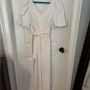 LPA Cream Flutter Sleeve V-Neck Gown